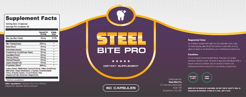 Steel Bite Pro Supplement Facts